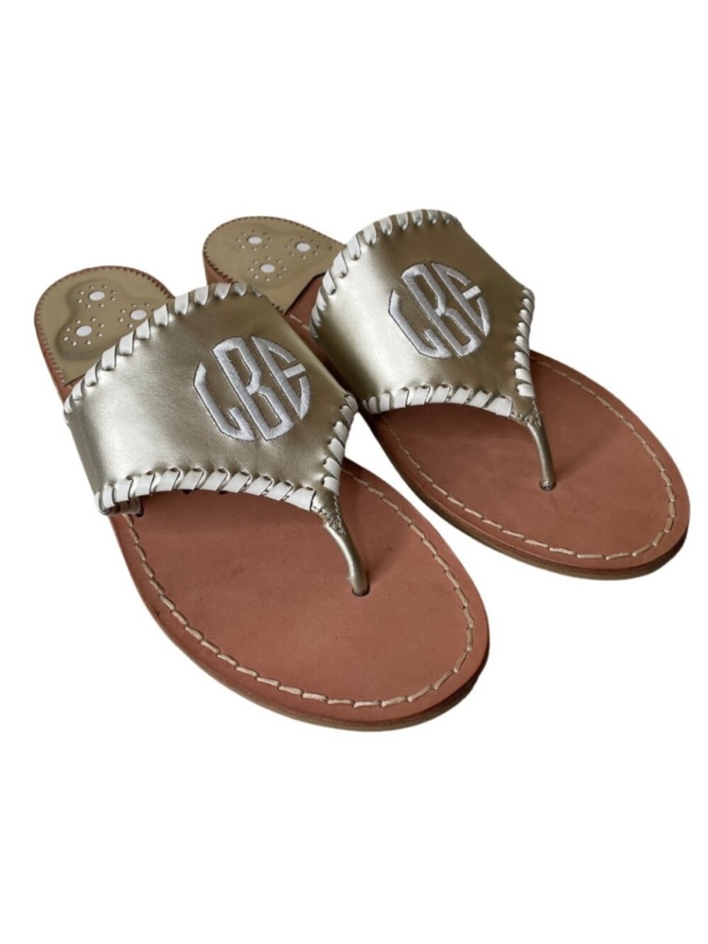 Jack Rogers Jacks GBE Monogram Sandals Size 9